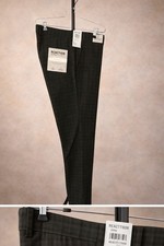 Kenneth Cole Reaction Skinny Fit Dress Pants Stretch Flex Waistband 34 Gray Pla  