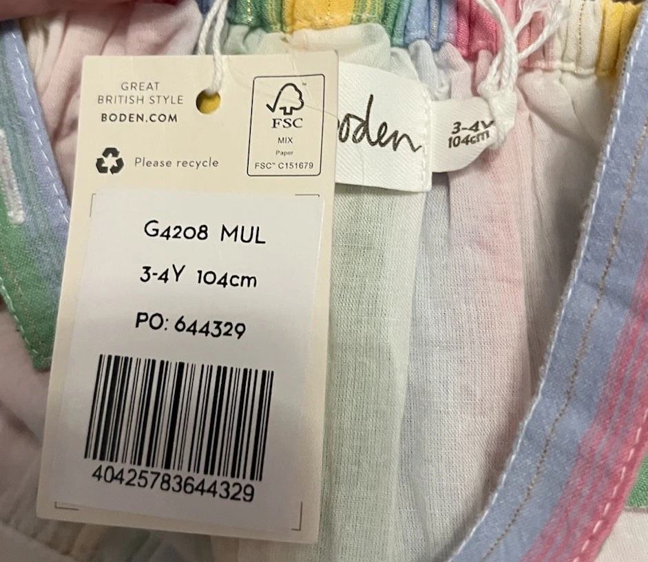 Mini Boden Romper Tie Strap Jumpsuit Pockets Elastic Ankle Girls 3 -4 Years - Image 3 of 4