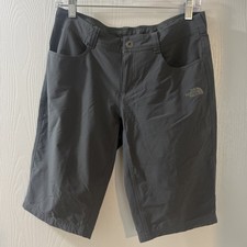 The North Face Bermuda Hiking Shorts Women Size 4 Gray Nylon Stretch Pockets