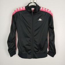Kappa Pink Black Unisex Full Zip Size Medium Sweater