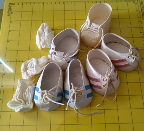 CABBAGE PATCH KIDS lot PINK STRIPE SNEAKERS white shoes  Socks - Photo 1 sur 8