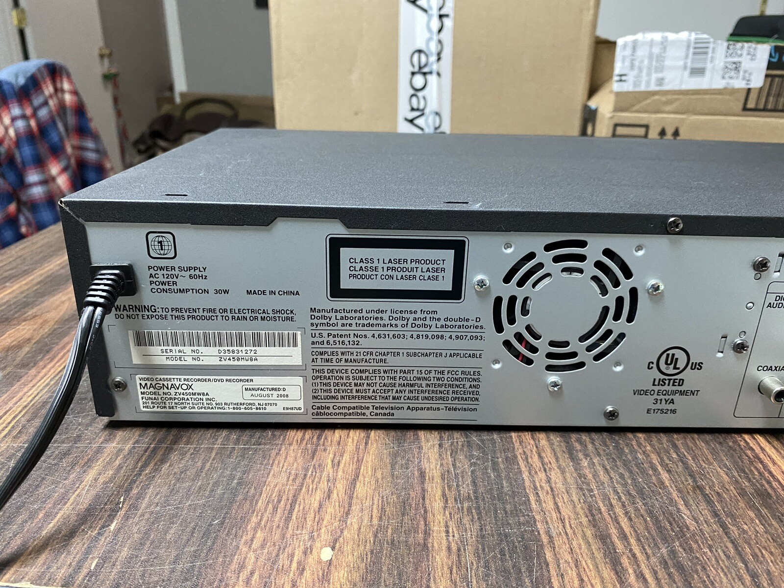 Magnavox ZV450MW8 DVD/VCR Video DVD Recorder VHS Player With Manual
