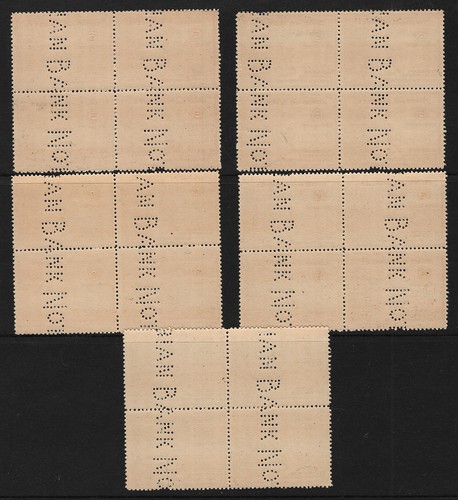OPC 1935 El Salvador #538-42 C36-9 Columbia Bank Note Perfin Specimen Blks MNH - Picture 3 of 5