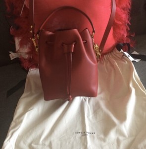 red bucket bag