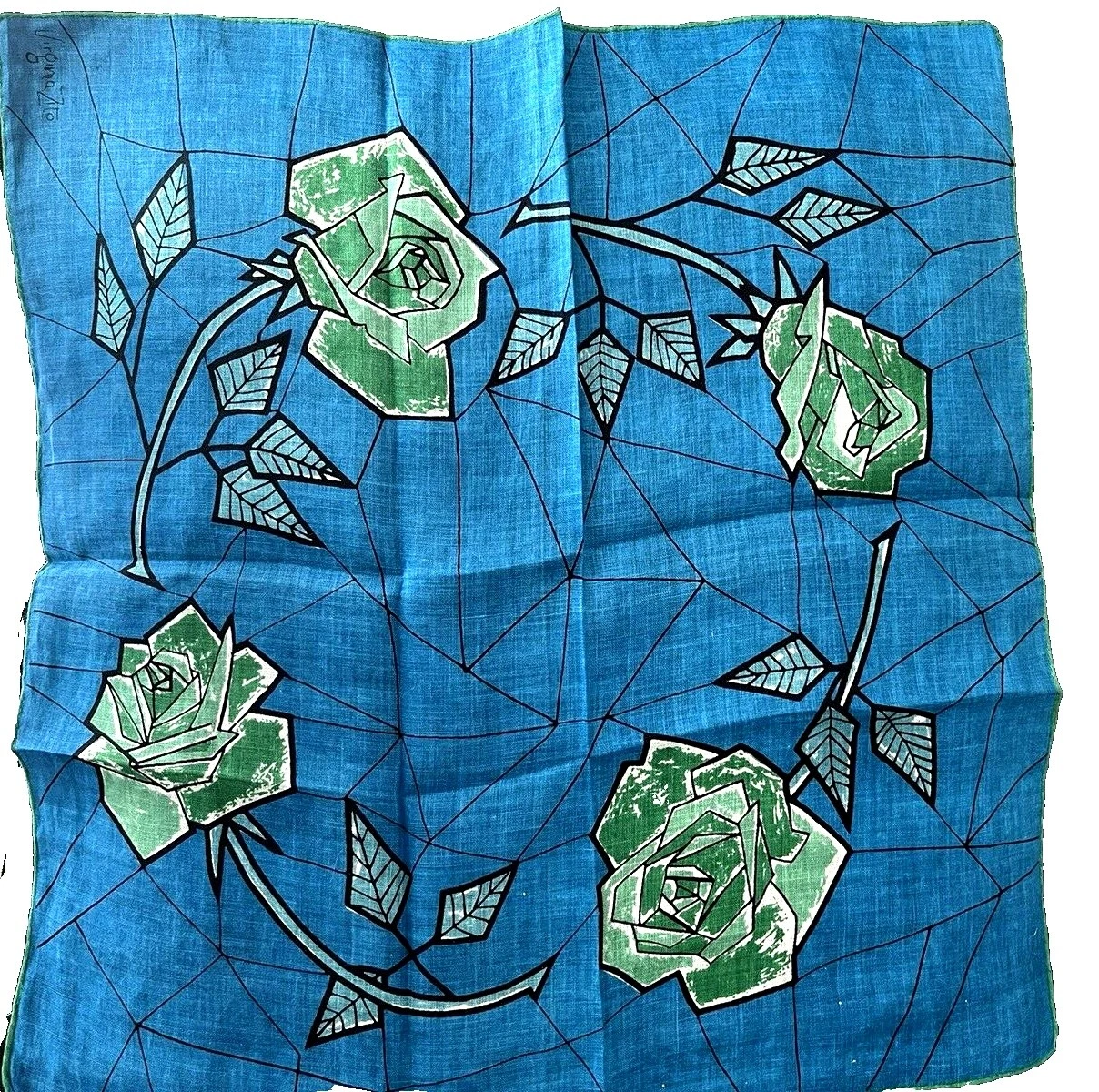 Linen Designer/Artist 1950s Vintage Plain & Solid Handkerchiefs