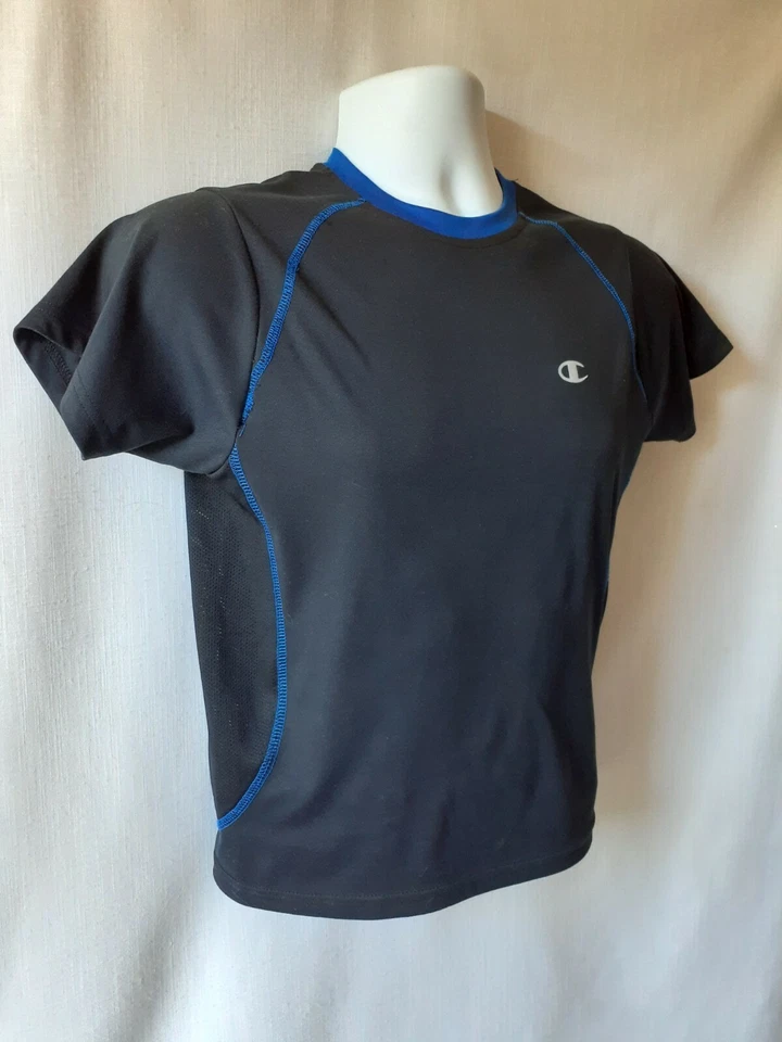 Blusa Champion Boys preta com acabamento azul activewear tamanho M - Imagem 4 de 4