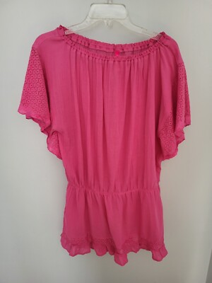 Victoria's Secret Small pink ruffle Flutter Sleeve swim cover up beach dress