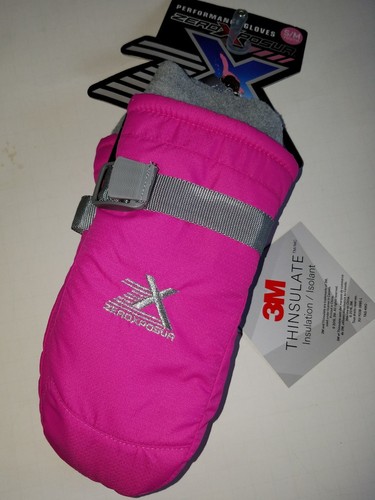 Girls ZeroXposur Performance Pink & Gray Water Resistant Mittens Youth Size S/M - Picture 2 of 5