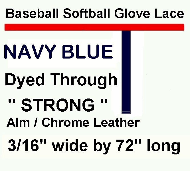 10 Lacets En Cuir Pour Gant De Baseball/softball - 3/16 X 72 Pouces - Bleu - Japon