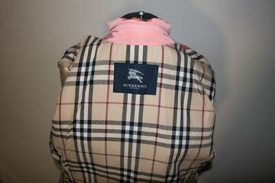 【関税込み】Burberry ピンク ボタン ジャケット Burberry Women Quilted Nova Chek Jacket 42 Size Pink Vintage