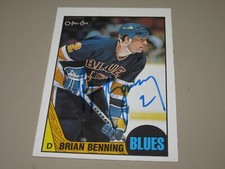 BRIAN BENNING SIGNED AUTOGRAPHED 1987 O-PEE-CHEE OPC CARD # 122 BLUES