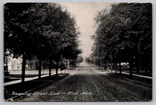 Postcard Kearsley Street East Residential View Flint Michigan