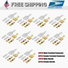 10 Set 1 Female 2 Male 4.0 Bullet Crimp Terminal Car Electrical Wire Connectors.