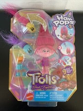 Trolls Band Together Hair Pops Set - POPPY Figure 9 Piece Set Pink Sealed New