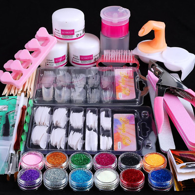 Nail Kit Set Professional Acrylic with Everything, 12 Glitter Acrylic Powder Kit