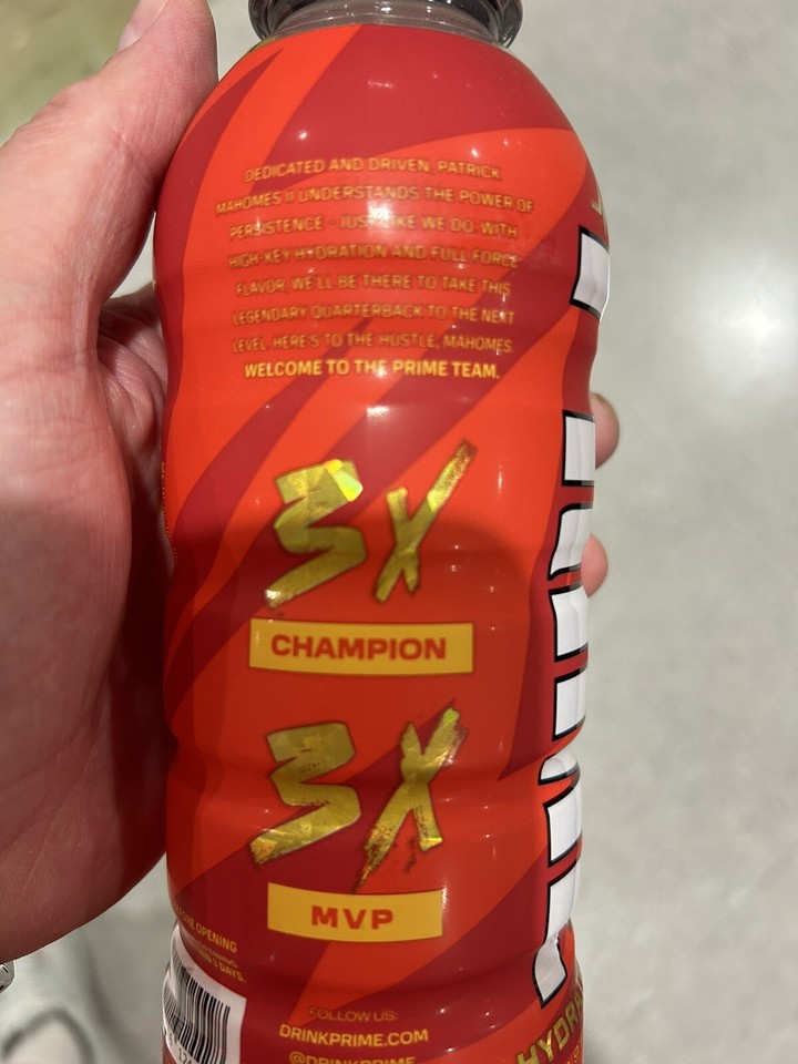 Prime Hydration Patrick Mahomes USA Import New Release Drink 500ml In