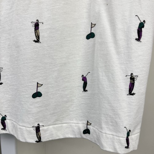 Vintage Jantzen Golf Polo Shirt Mens Large 100% Cotton Golfer Print - Picture 4 of 6