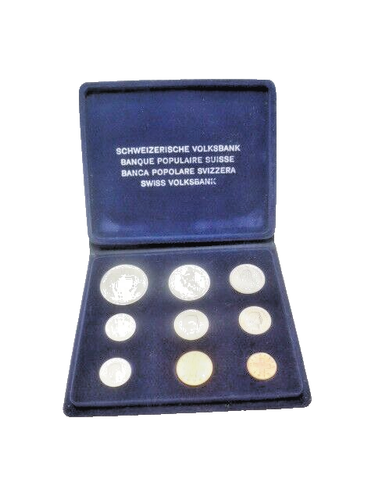 VINTAGE SWITZERLAND 1974 COMPLETE COIN SET UNCIRCULATED