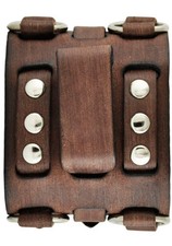 Nemesis Faded Brown Wide Detail Leather Watch Cuff Band BFWB 2.5" x 10.5" 22mm