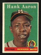 1958 TOPPS #30 HANK AARON PERFECT FOCUS GREAT PRINTING NICE