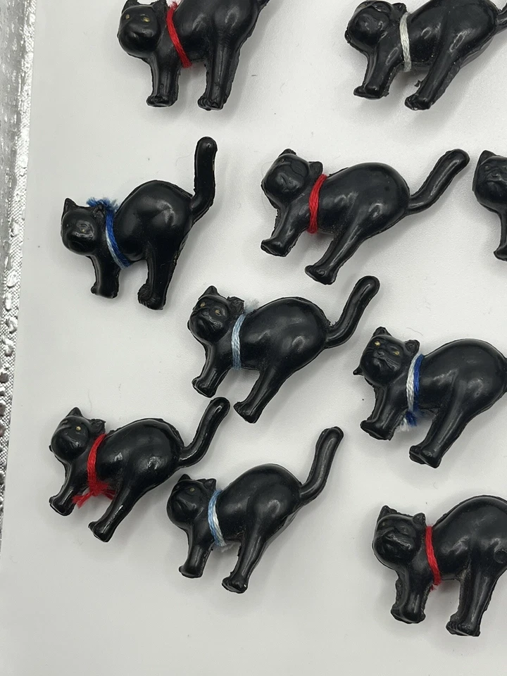 39 Mini figuras de gato negro de juguete de celuloide vintage años 30 Japón Halloween Foto 4 de 4