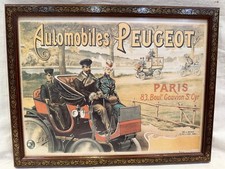 Vintage Retro Poster Automobiles Peugeot French - Paris - Framed & Glazed