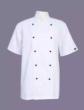 Highliving White Chef Jacket Unisex, Professional Catering Uniform, Short Sleeve