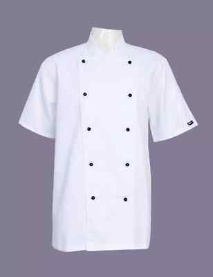 Highliving weiße Kochjacke Unisex, professionelle Gastronomie Uniform, Kurzarm