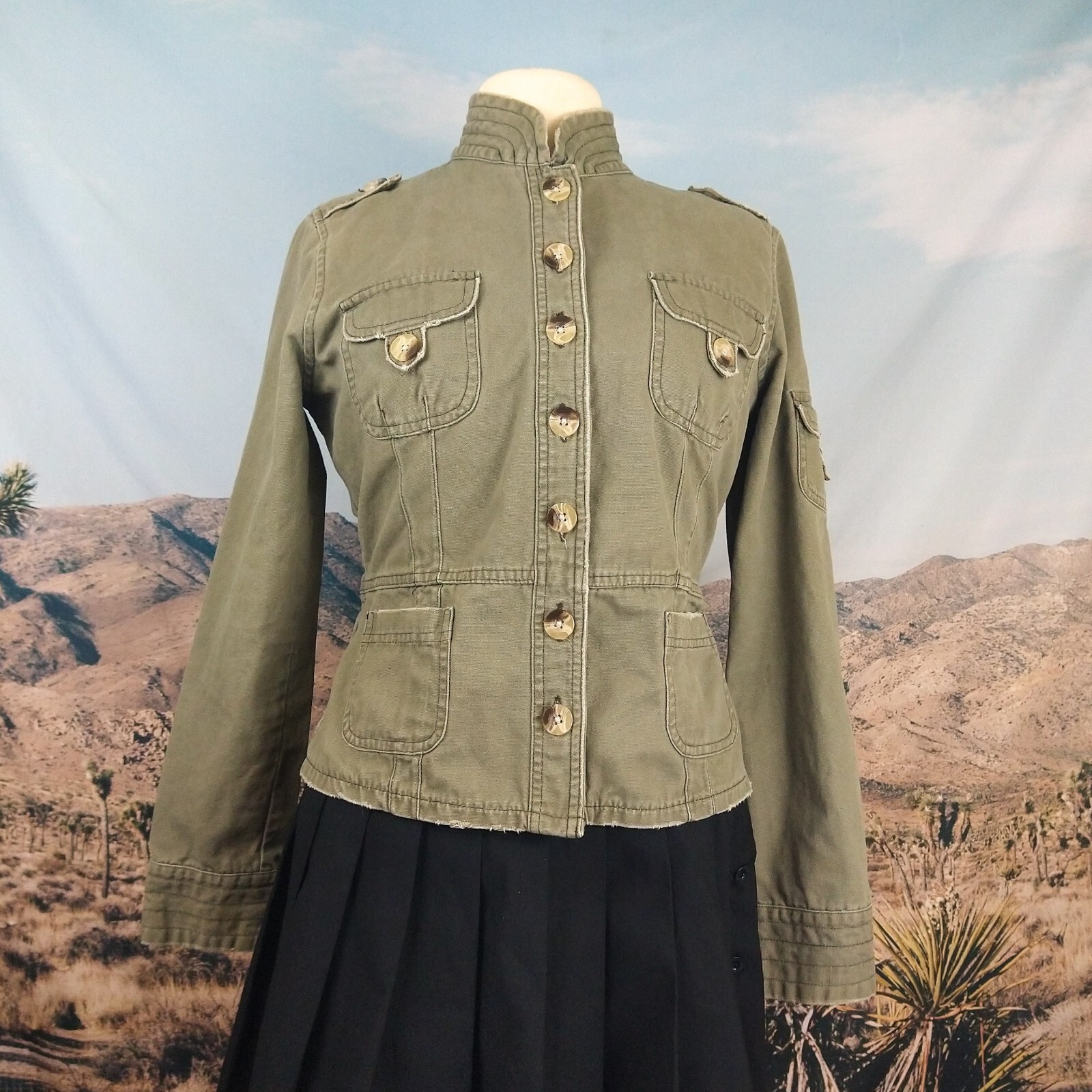 Jordache Military Olive Green Jacket Lightweight Ridi… Gem