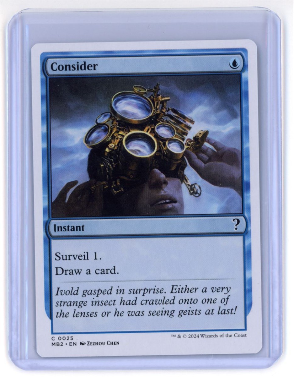 mtg cards with white border Draw a card MtG MB2 Consider #25 White