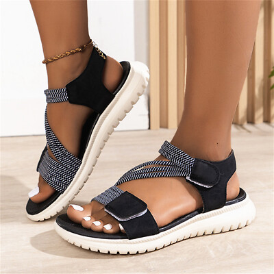 Women's Fashion Hook&Loop Sports Sandals Comfort Thick Sole
