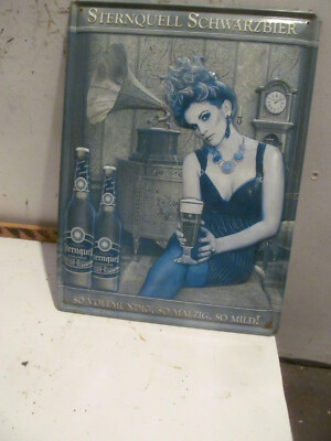 Schild Bild Metallschild Blechschild Bier Sternquell Schwarzbier malzig Brauerei