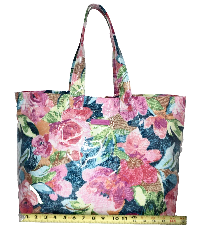 Bolso de Mano VERA BRADLEY City Shopper Superblooms Rosa Azul Floral Recubierto de PVC 23338-J04 Foto 3 de 4