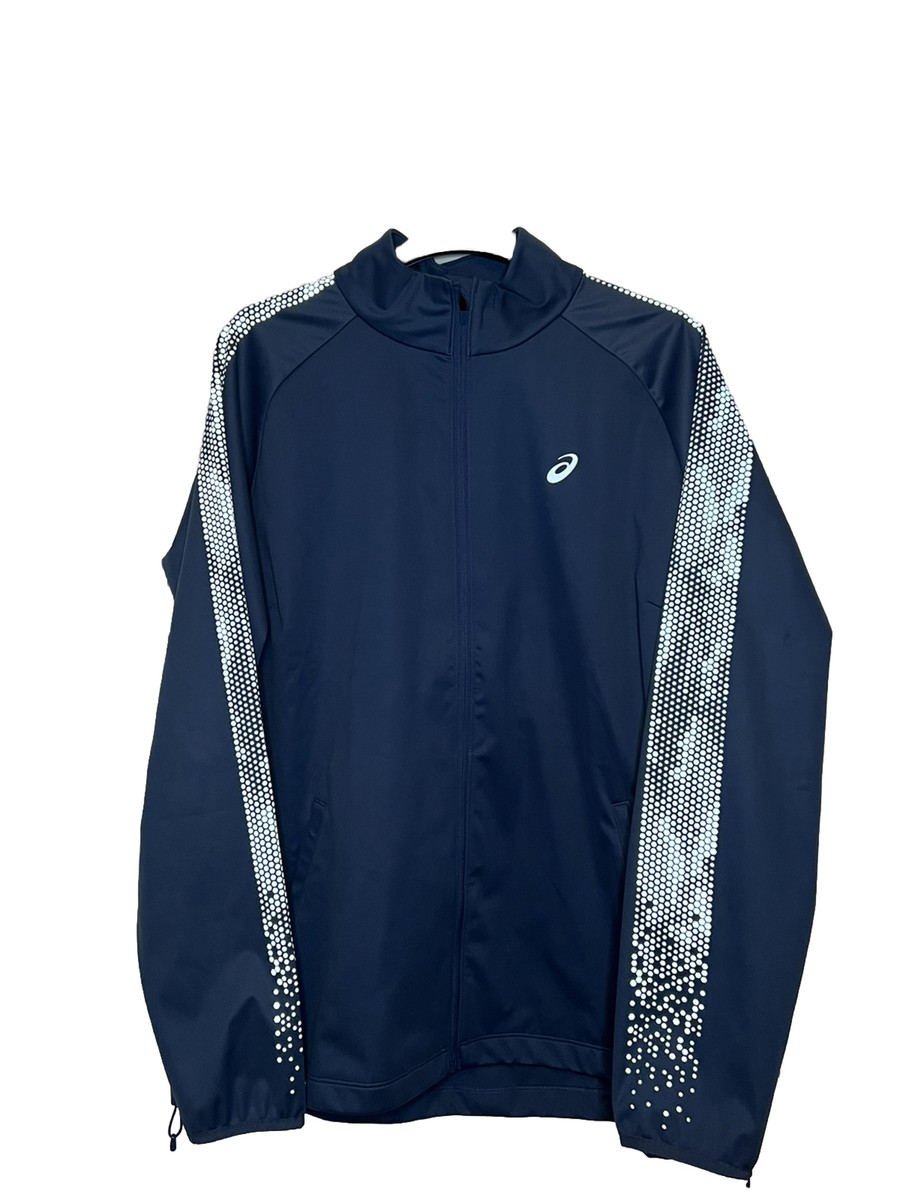 ASICS men's Running Jacket XL Reflective Night Runner Zipped Jacket