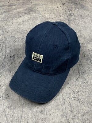 Nike Golf Cord Center Logo Made In USA Vintage Cap Mütze Snap Back Blau