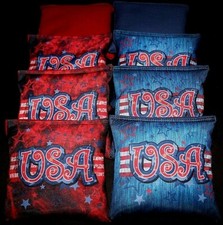 Custom Patriotic USA Red  Blue cornhole ACA regulation cornhole bags B100