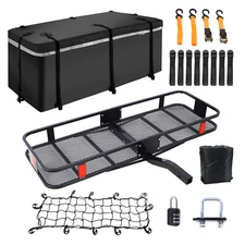 60*21*6" Universal Rear Trailer Hitch Mount Cargo Carrier Basket w/ Luggage Bag