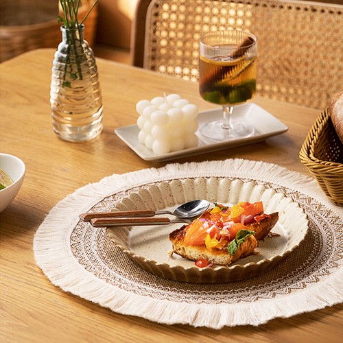 1/4Pcs Mandala Round Placemat Boho Woven Table Mats Dinner Heat Insulation Pad - Picture 11 of 15