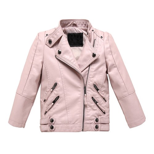 Kids Boys Girls Faux Leather Jacket Biker Outerwear Coats Trench Coat Outerwear - Picture 12 of 13