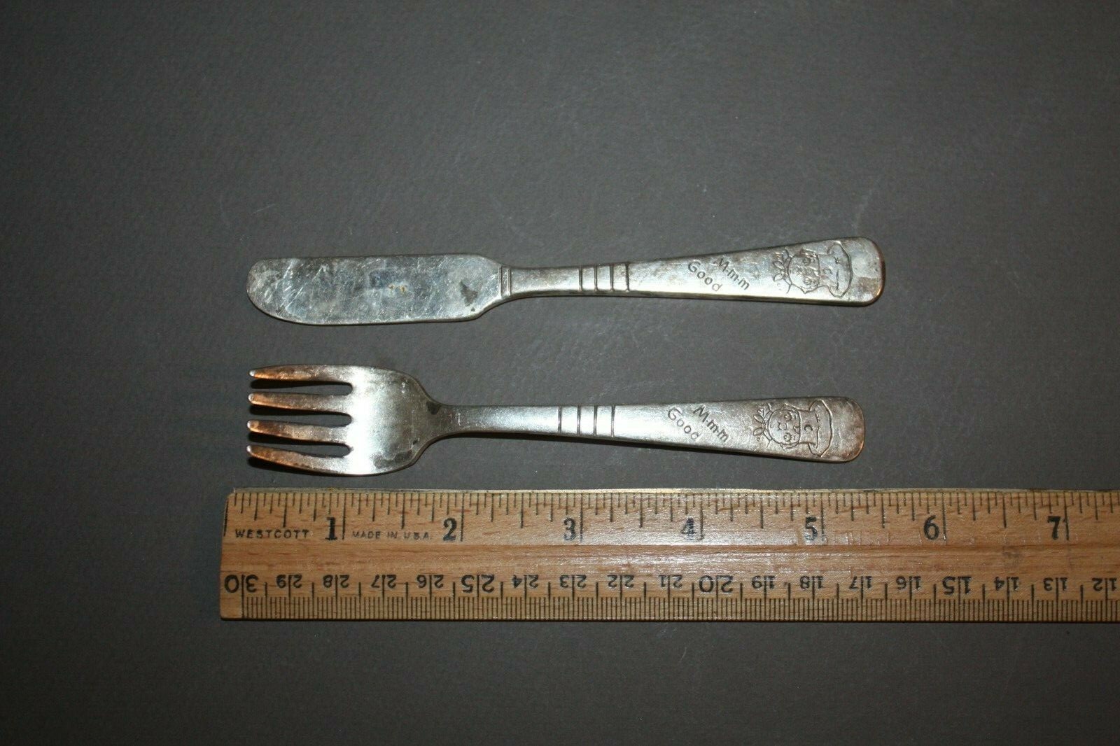 VINTAGE CAMPBELL'S SOUP MMM GOOD CHEF CHILD'S FORK AND KNIFE SET eBay
