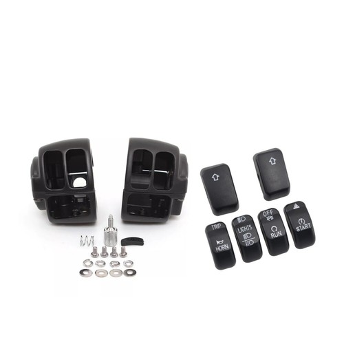 Switch Housing Cover + 6PC Switch Black Fit For Harley Sportster Dyna Softail - Picture 2 of 13
