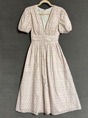 Storia Dress S Pink Cream Floral Dainty Feminine Cottage Prairie Preppy Picnic