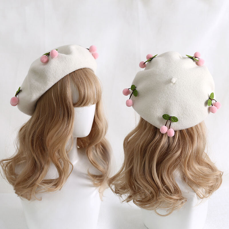 Faicciagreen Leave Fruit Cosplay Beret Vintage Painter Hat Lolita - Main Image