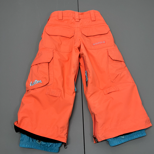 Burton Pants Girls XS (3/4) Orange Snowboard Ski Sugar & Spice Cargo Zip Pockets - Picture 6 of 18