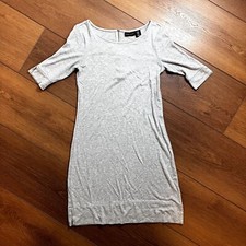 Adrienne Vittadini Gray Half Sleeve Knee-Length Dress Size XS