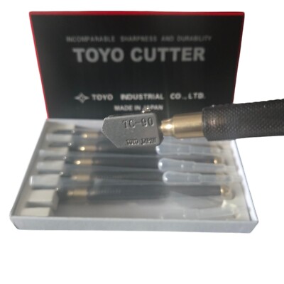BOX 6 PCS Toyo Japan TC 90 Cutting Ceramic tile Roller Type Manual Glass Cutter