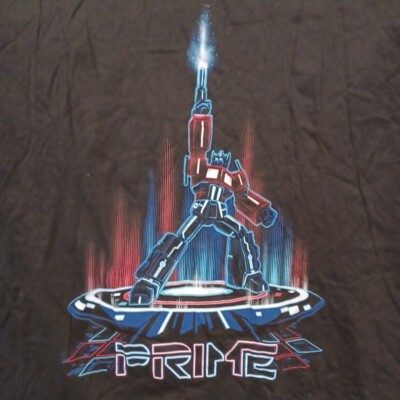 ROCK ME Unisex TRANSFORMERS OPTIMUS PRIME Tron Black Light T-Shirt Size 3XL XXXL