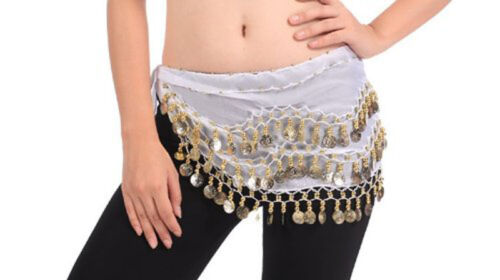 Costume da ballo 3 file danza del ventre anca sciarpa gonna cintura con monete d'oro - Stati Uniti - Foto 21 di 25