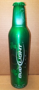 Bud Light St Patrick’s Day Shamrock 16oz alum bottle 2008 Anheuser-Busch - EMPTY