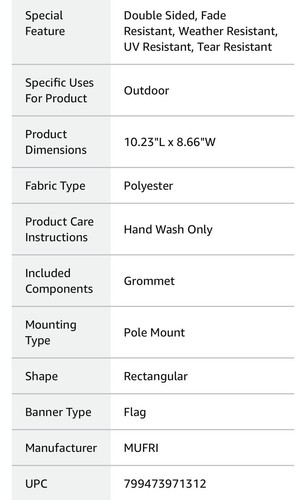 MUFRI Bandiere Americane per Esterno 3’x5’ Ultra Resistenti Antistrappo Made In USA - Foto 9 di 9